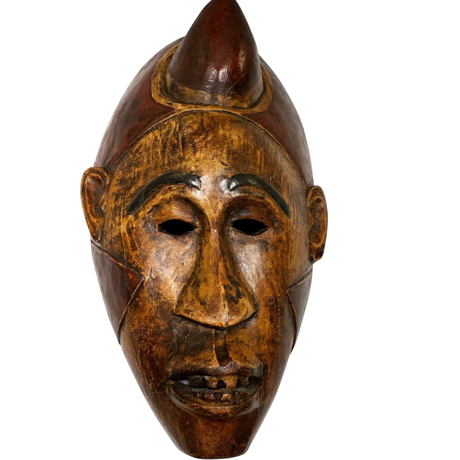African Ivory Coast Guro People Hand Crafted Wooden Carved Exquisite Mask