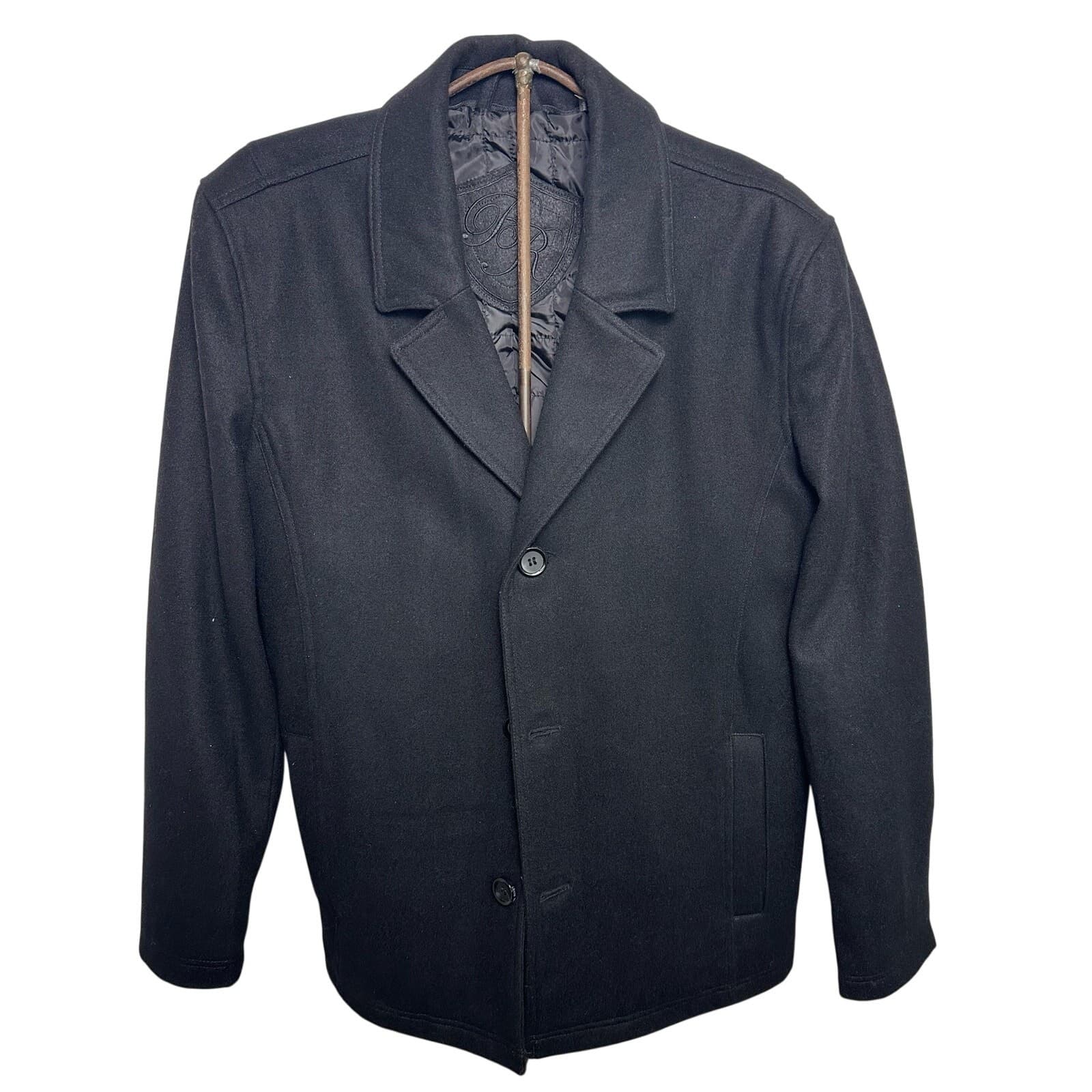 Black Rivet Woman's Black Pea Coat Size L