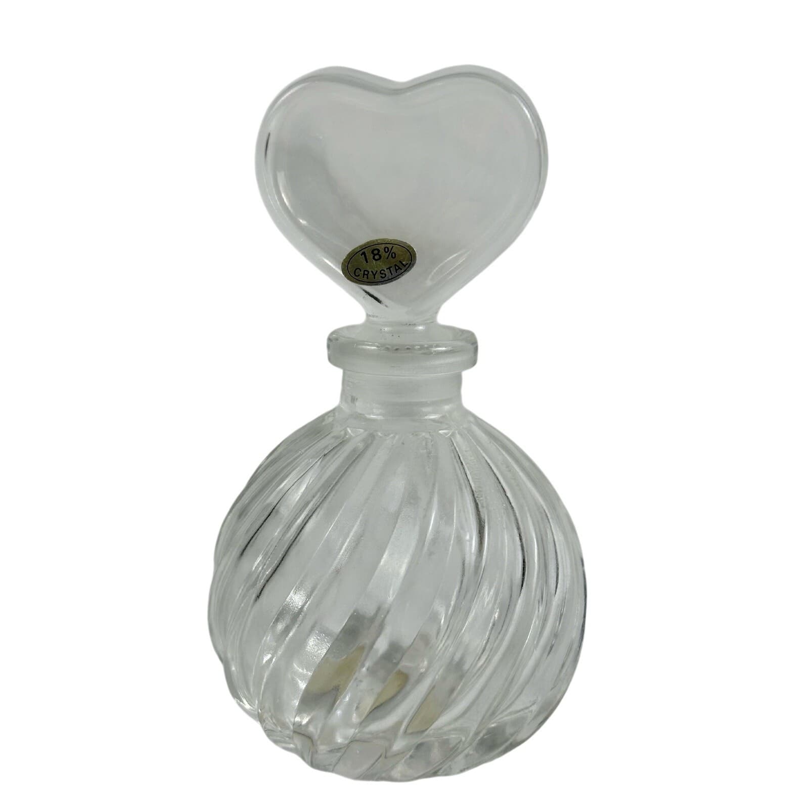 Crystal Perfume Bottle Heartstopper 5.5" 1990s Tele Floral Japan 18% crystal
