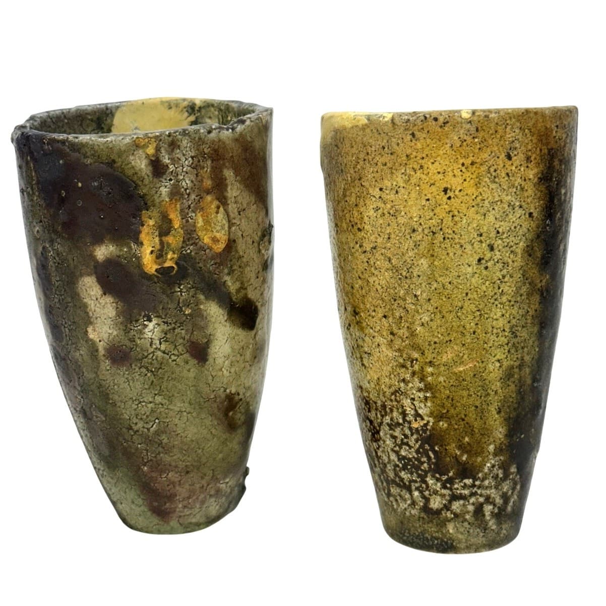 Unique & Rare Antique Early 1900's Russian Crucibles Display Art Vases-Set of 2