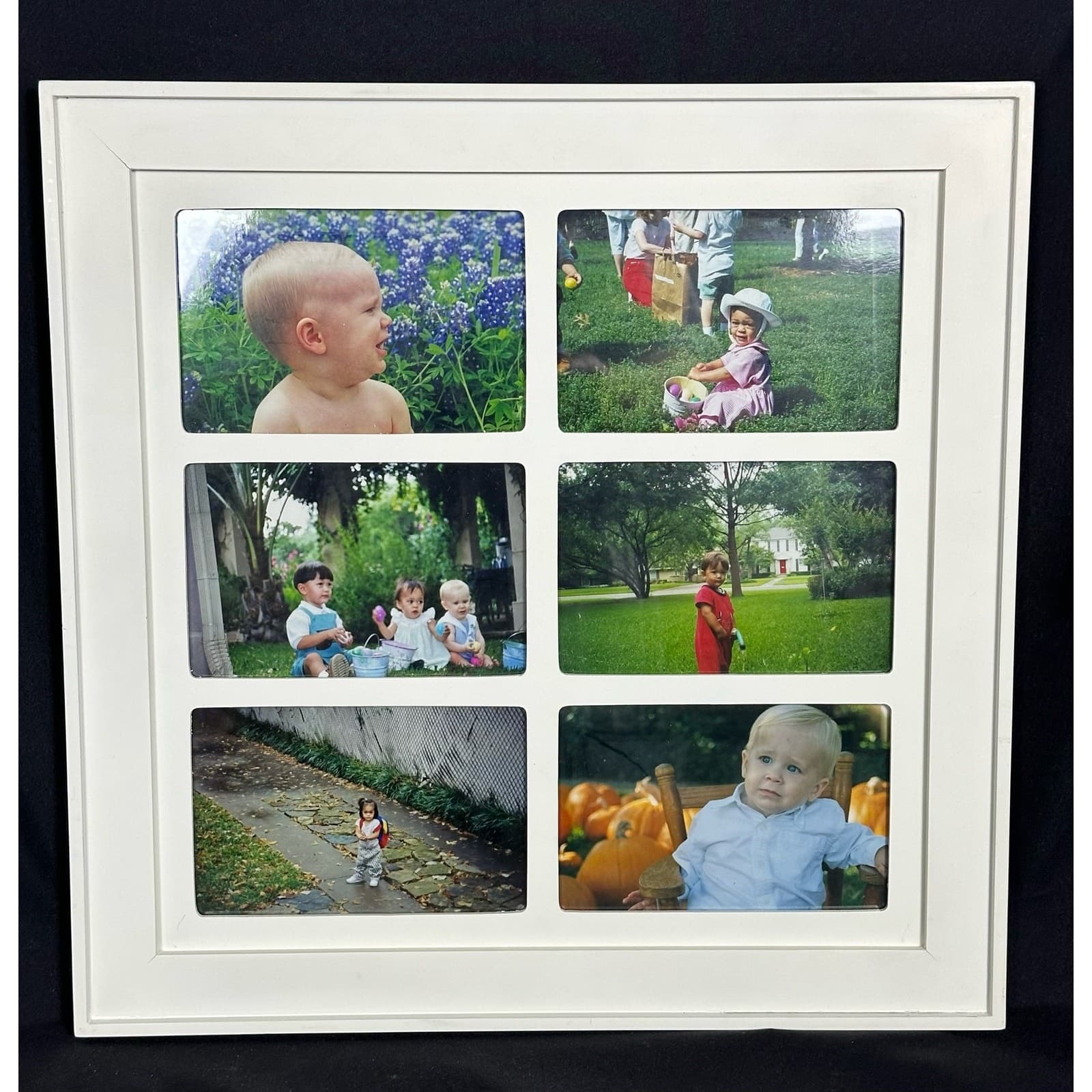 White Wall Picture Frame for Six 4 x 6 Photos 15“ Square EX