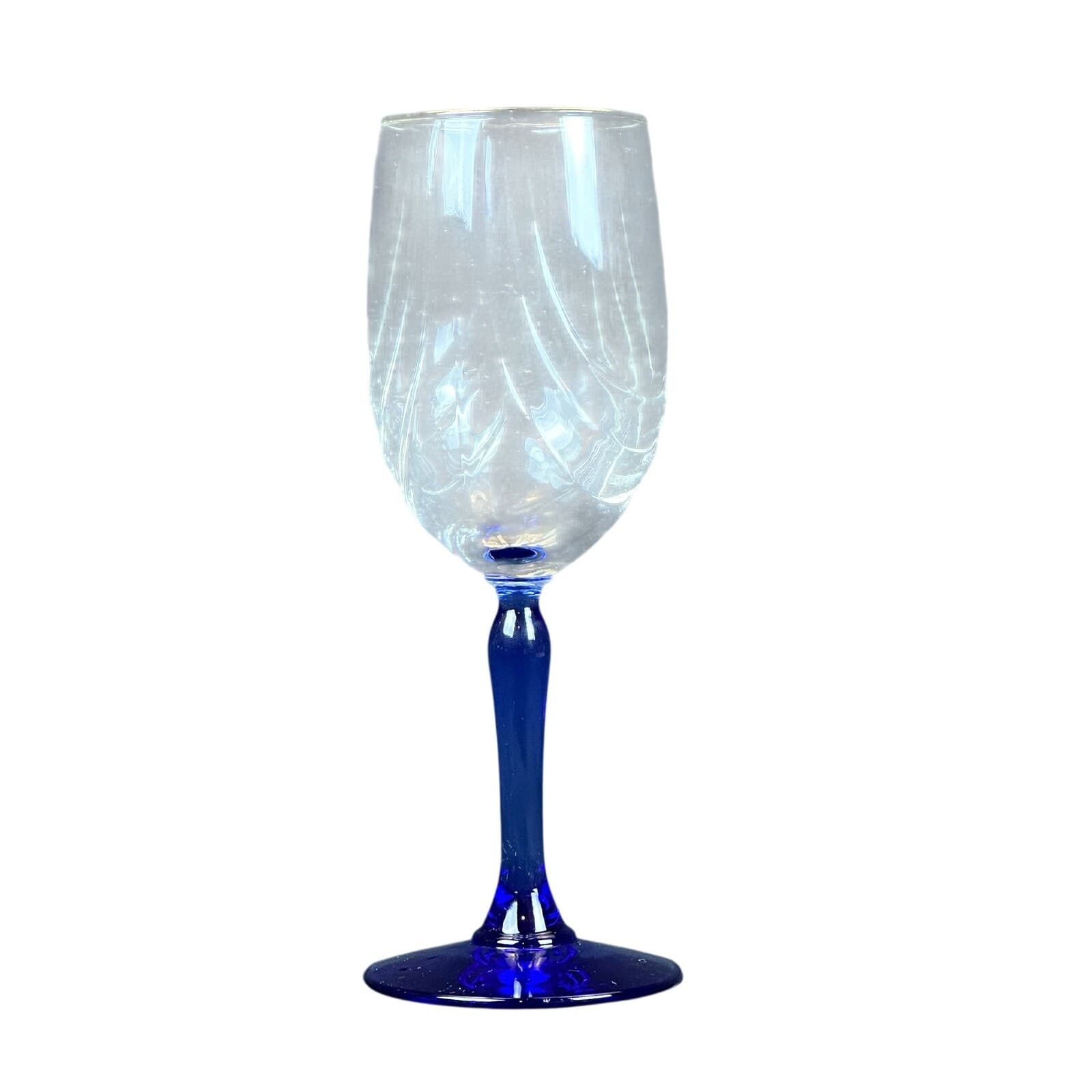 Lenox Cobalt Blue Stem Swag Draped Wine Water Glass