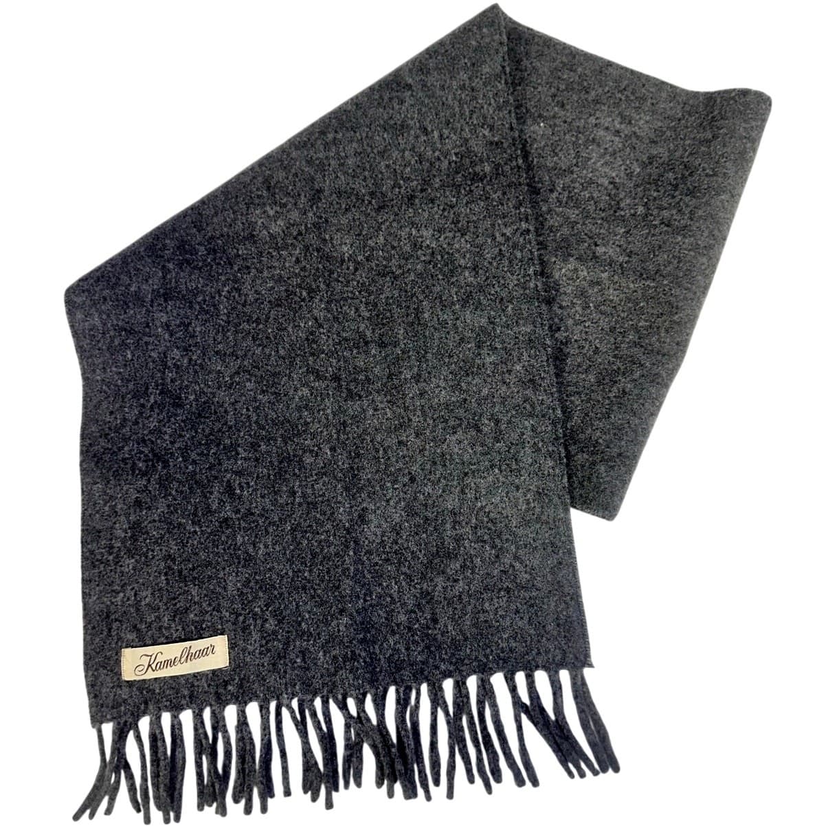 Kamelhaar Vintage Soft Cozy Unisex Camel Hair Grey Scarf Fringe