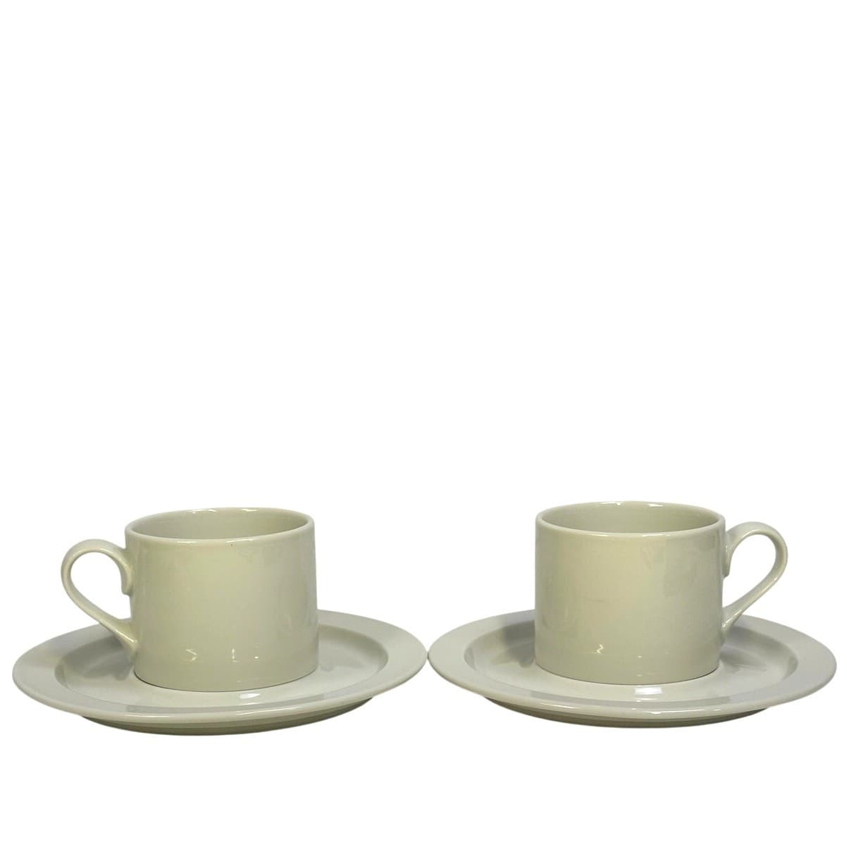 Dansk Bistro Bisserup White 1981-2002 Retired Japan 8" Flat Cup/Saucer-Set of 2