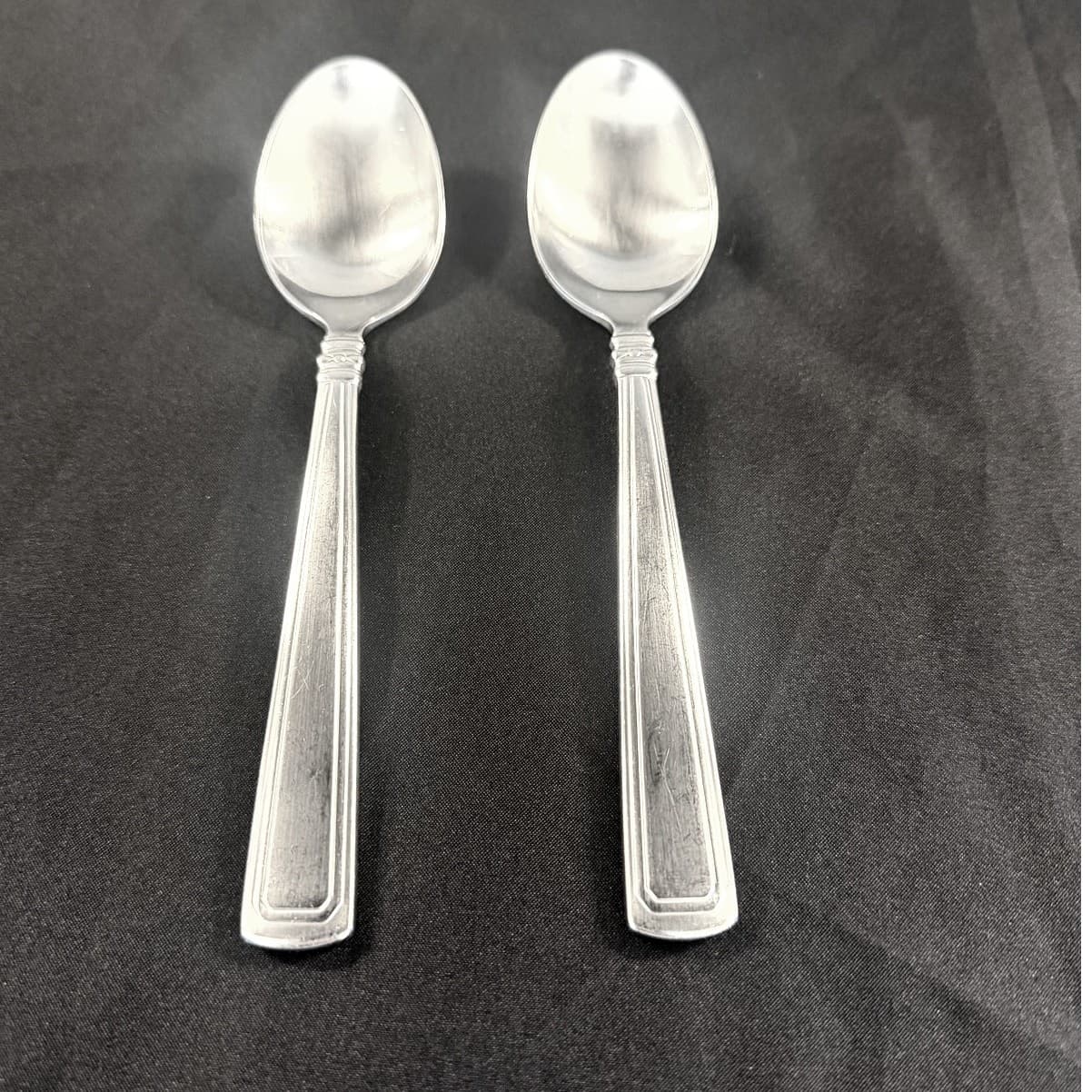 Longaberger 2002-2018 'Woven Traditions' Stainless Soup Spoons Retired-Set of 2