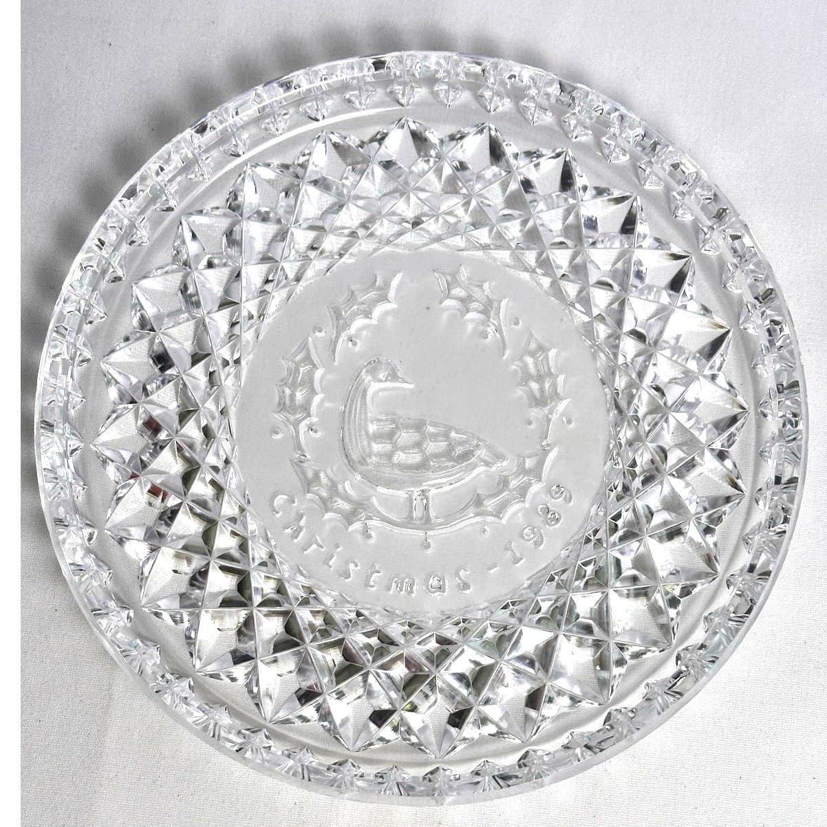 Waterford Crystal Twelve Days of Christmas 1989 "Geese-a-Laying" Plate Ireland