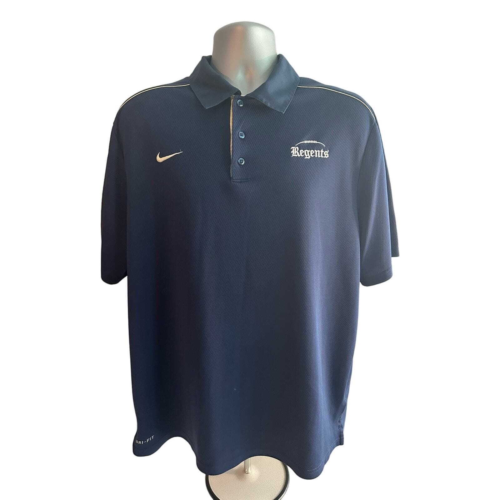 Nike Dri-Fit Regents Football Golf Shirt Navy Blue XL