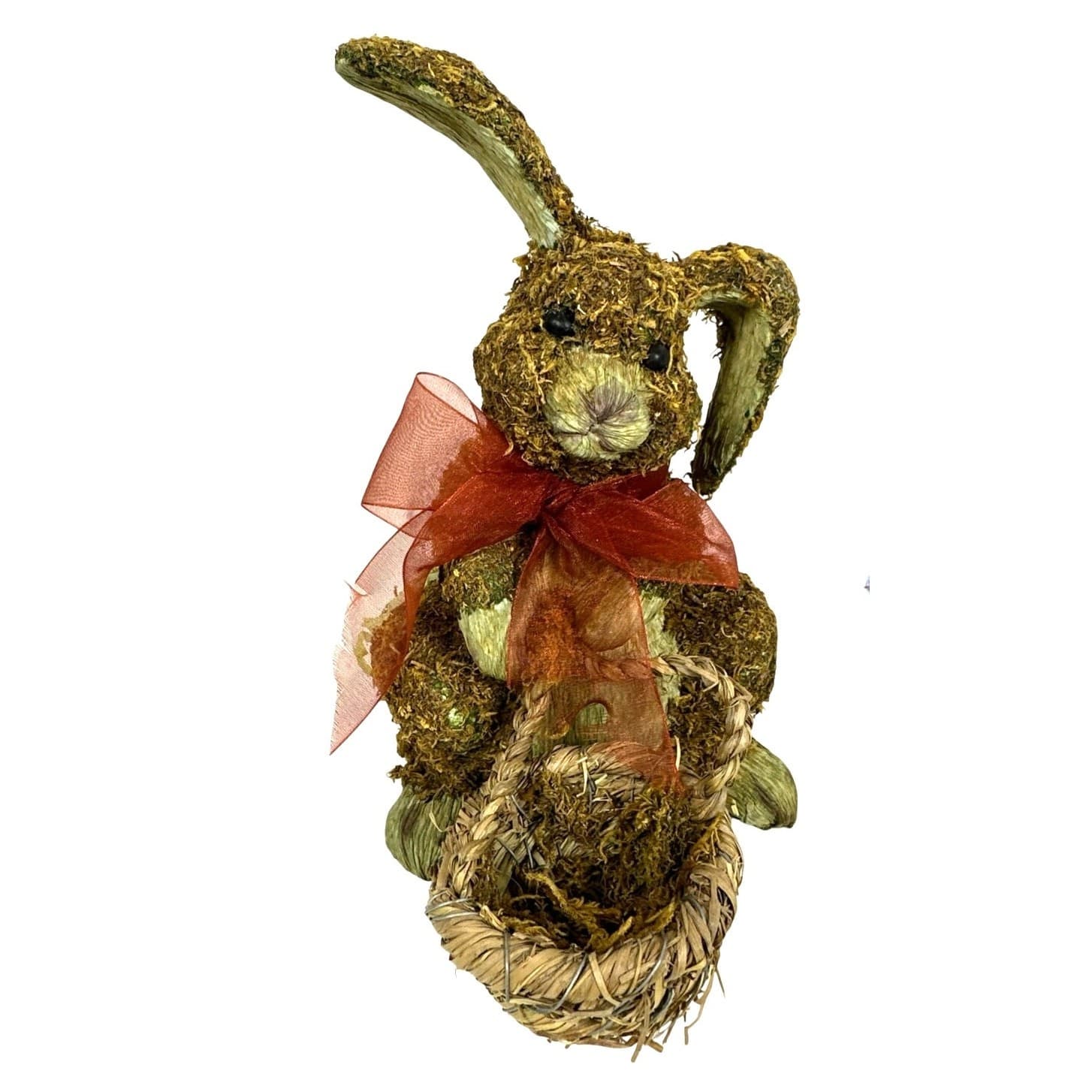 Mossy Brown Easter Bunny w/Basket, 4.5' Easter Egg Garland and Four Easter Eggs!