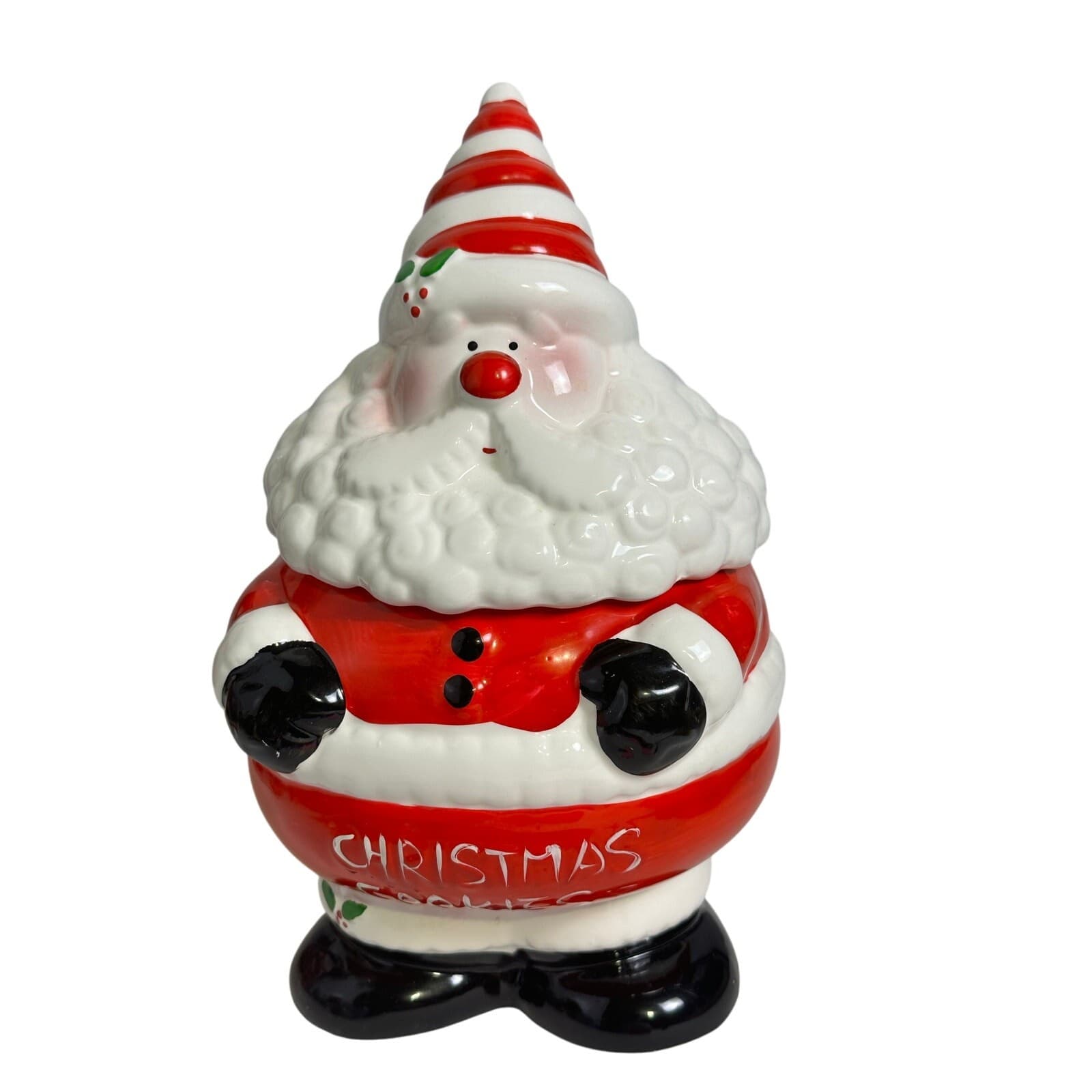 Super Cute Ceramic Santa Cookie Jar in Original Box