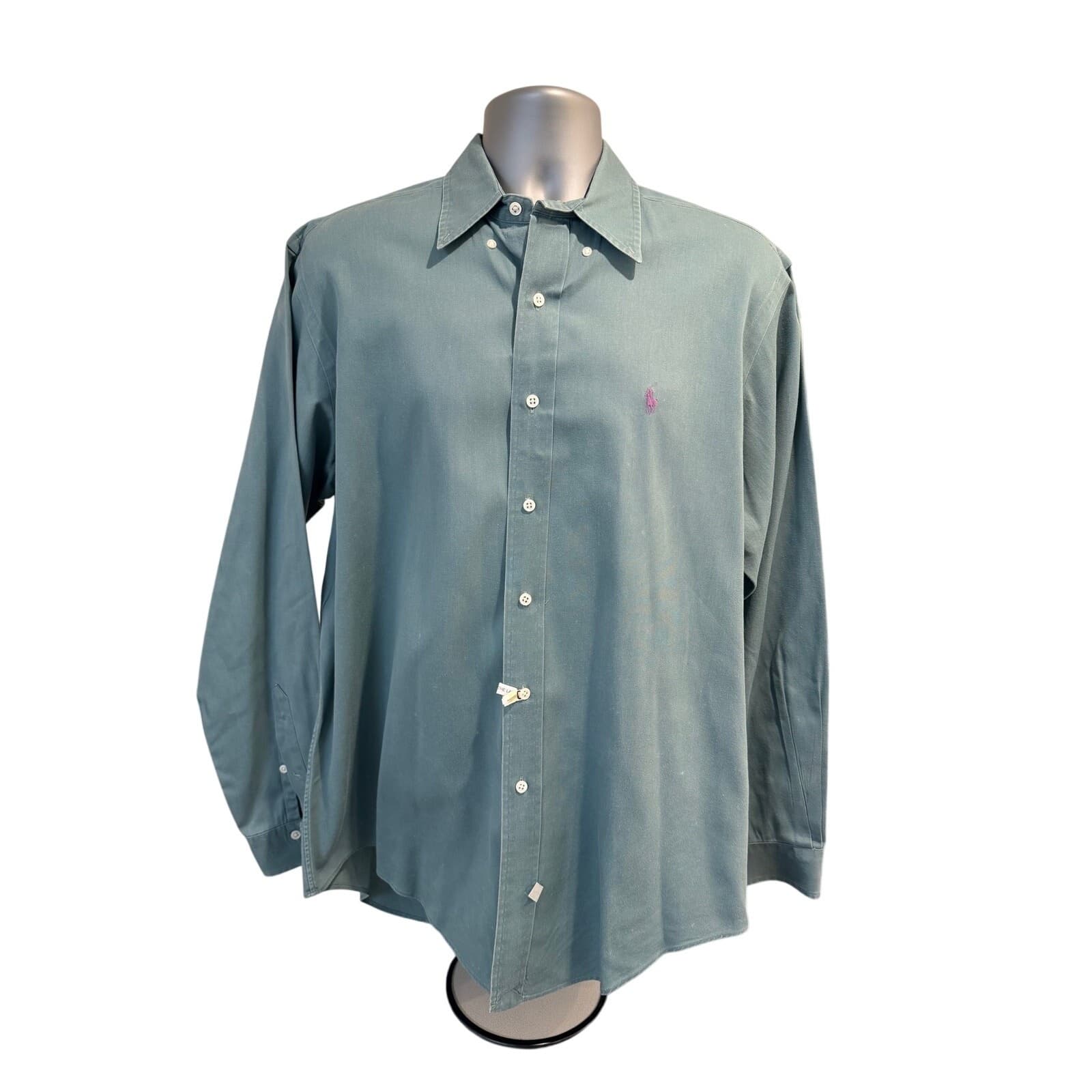 Ralph Lauren Gray Long Sleeve Button-Front Shirt Size Large