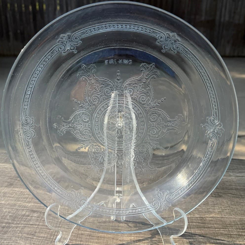Anchor Hocking Fire-King 'Philbe' 9.75" Vintage Pie Plate Sapphire Blue Tint
