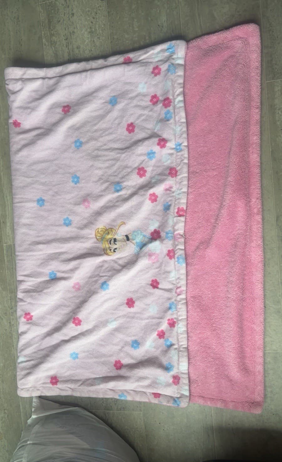 Pink Blue White Floral Crib Blanket for Girls Embroidered Design Baby Bedding