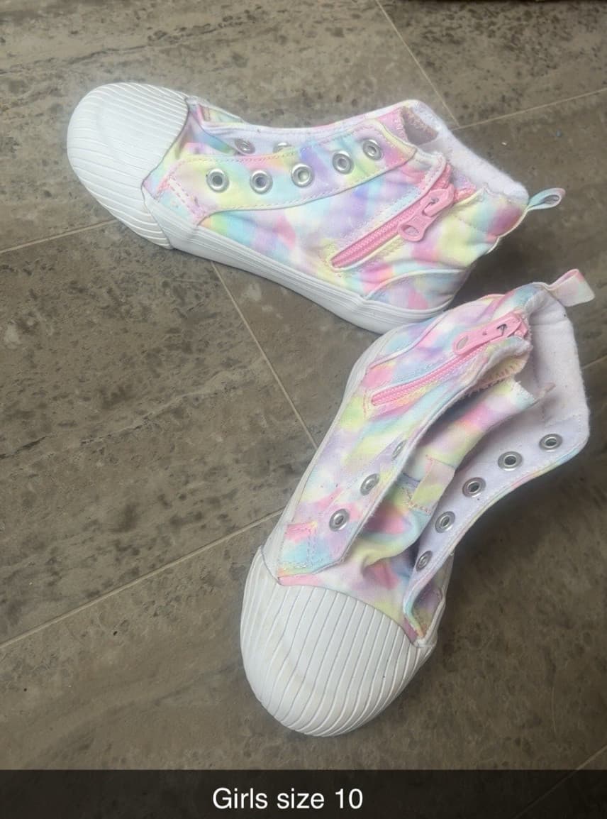 VANS Girls Multicolor Tie Dye High Top Sneakers Size 10