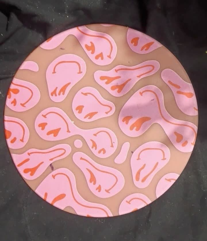 Pink Acrylic Plastic Round mousepad
