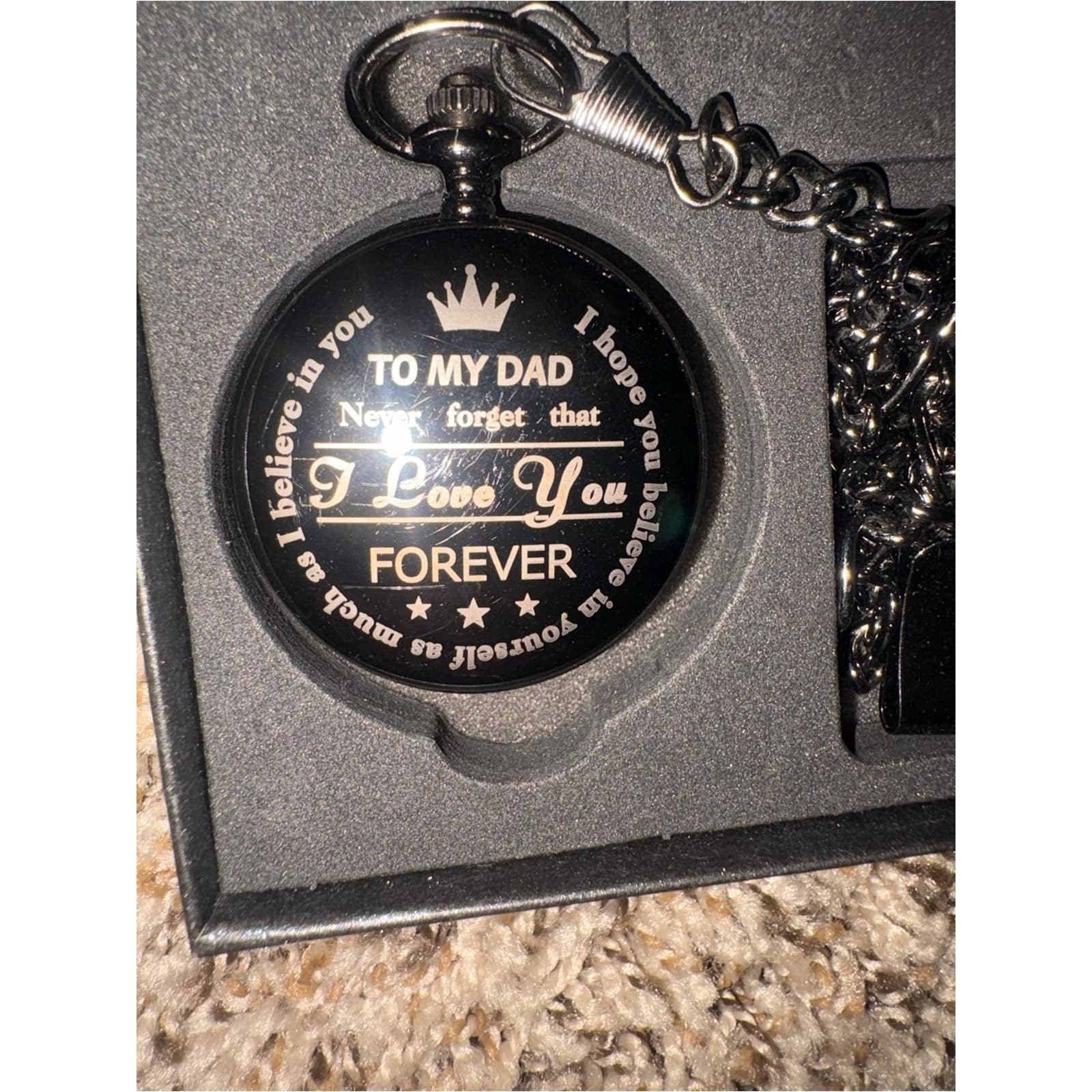 Black Engraved 'To My Dad' Pocket Watch – I Love You Forever