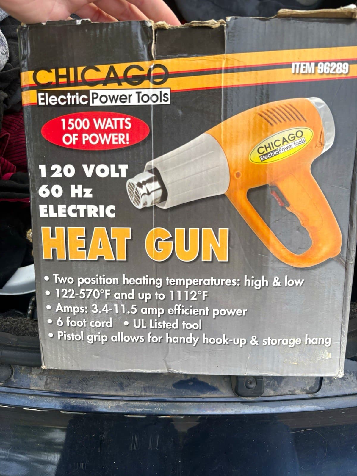 Chicago Electric Power Tools 1500W Heat Gun 120V 122-1112°F Corded 96289