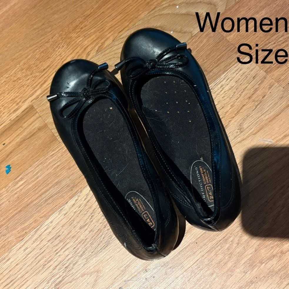 Sketch House Black Ballet Flats Synthetic Bow Slip-On Women's 5.5
