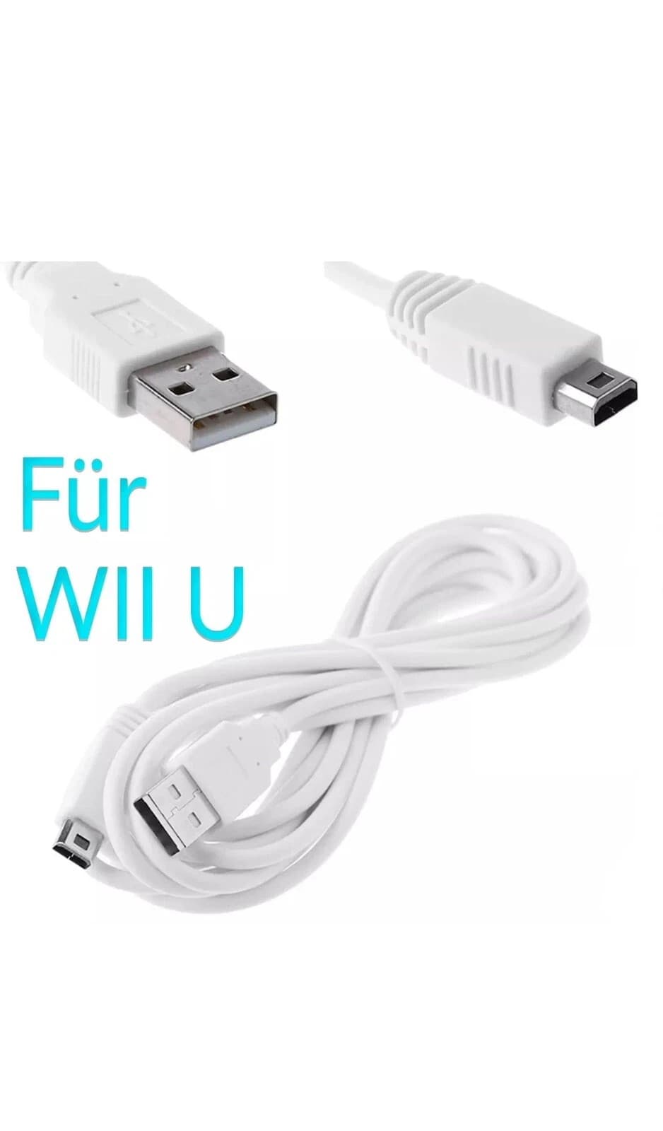USB Charger Cable For Nintendo Wii U Gamepad Controller Plus 6 Pcs. Screen P
