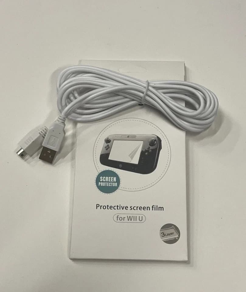 USB Charger Cable For Nintendo Wii U Gamepad Controller Plus 6 Pcs. Screen P