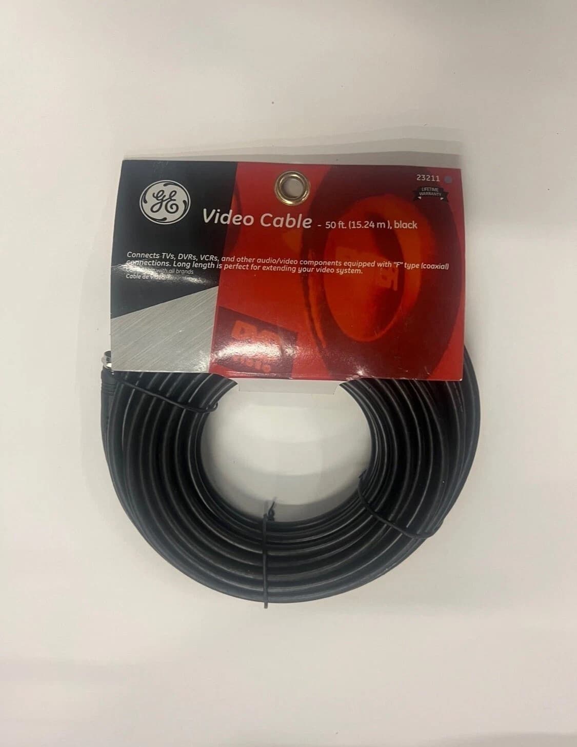 GE 50 FT. RG6 COAX CABLE, 33319 15.2 M. Connect TV, Cable, Satellite And DVR