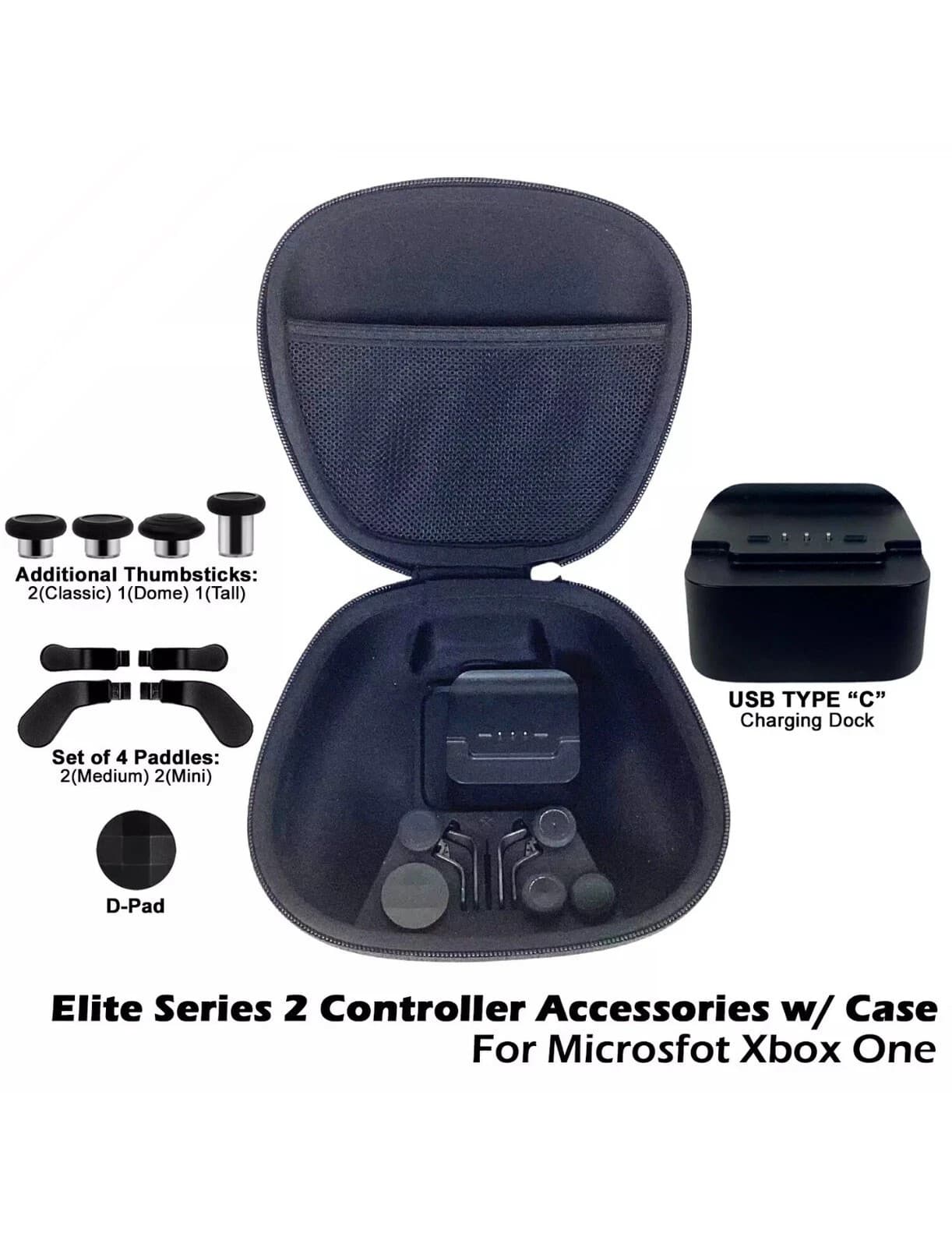 Xbox Elite Series 2 Controller Carrying Case w/ Charging Stand and Accessories