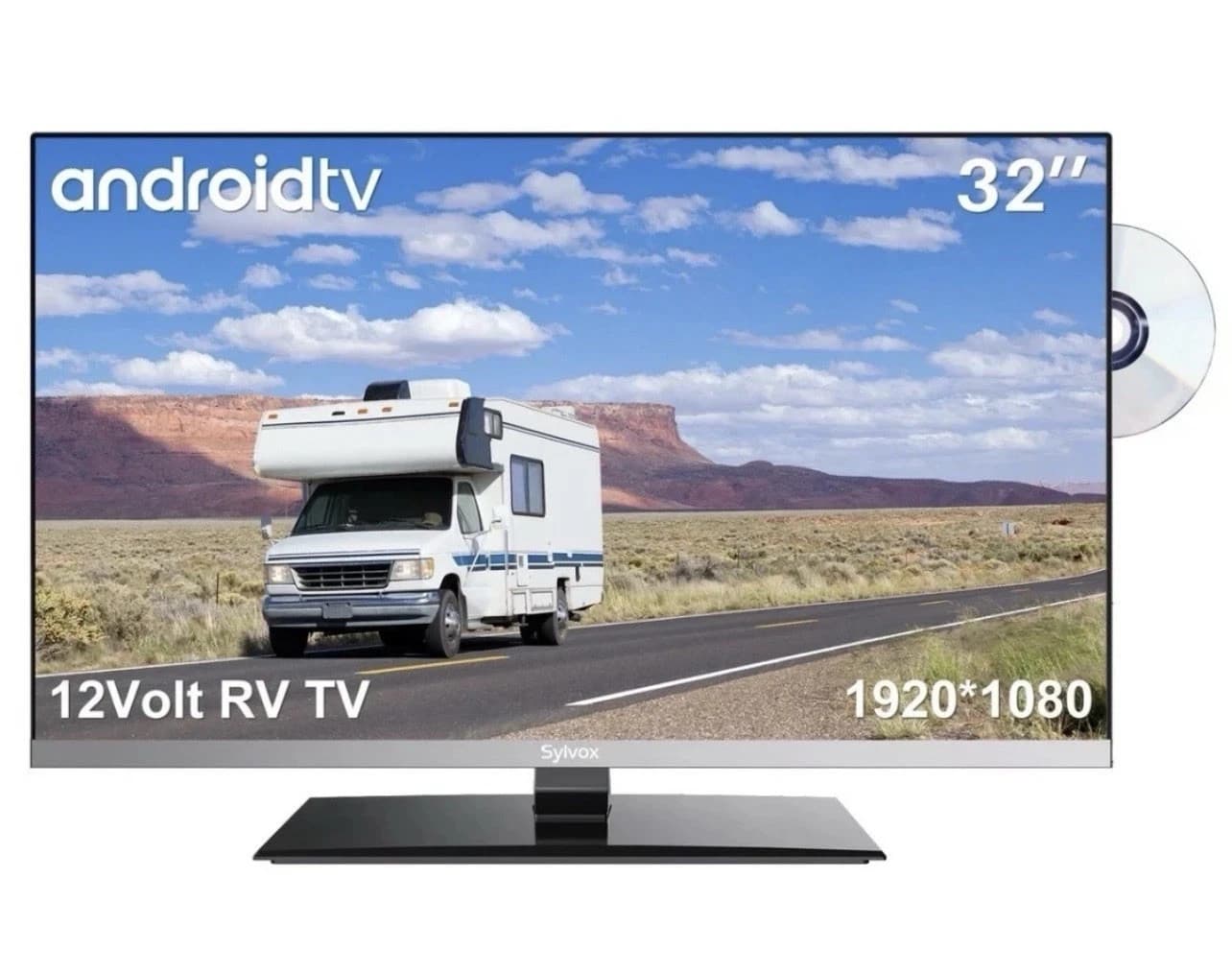 SYLVOX 12/24 Volt TV 32 inch RV TV 1080P Full HD Smart TV with APP Store Camper