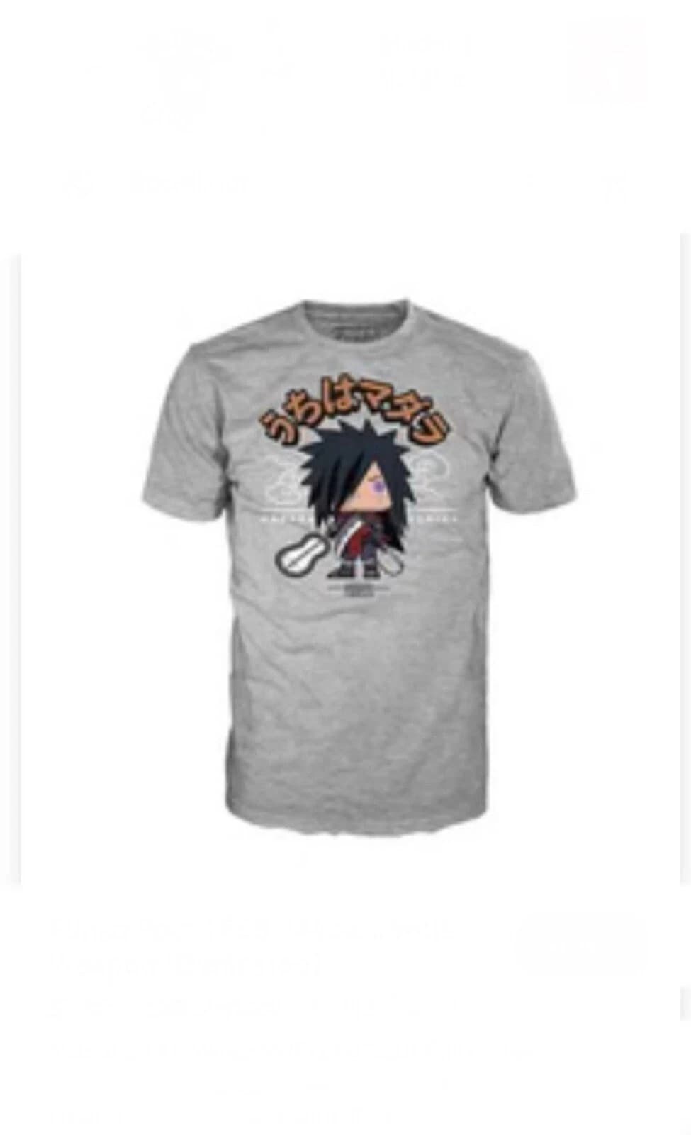 2002 Funko Pop Shirt Naruto Shippuden GameStop Exclusive Gray Graphic ( S )