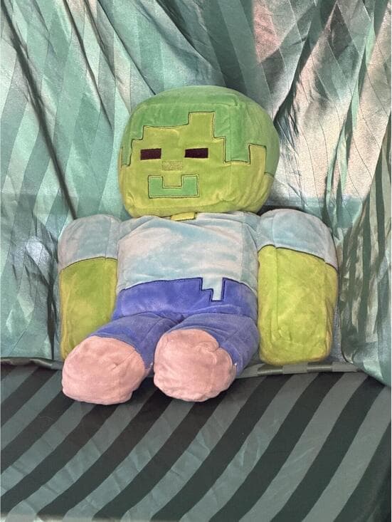 Minecraft Zombie Plush Toy - Soft Polyester Stuffed Figure
