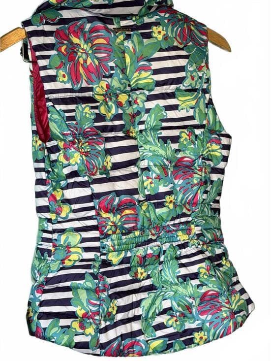 Lilly Pulitzer Striped Puffer Vest XS - Syd Paradiso Print