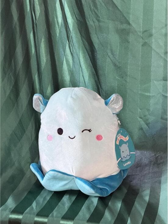 Squishmallow Lorena Dumbo Octopus Plush - Blue and White