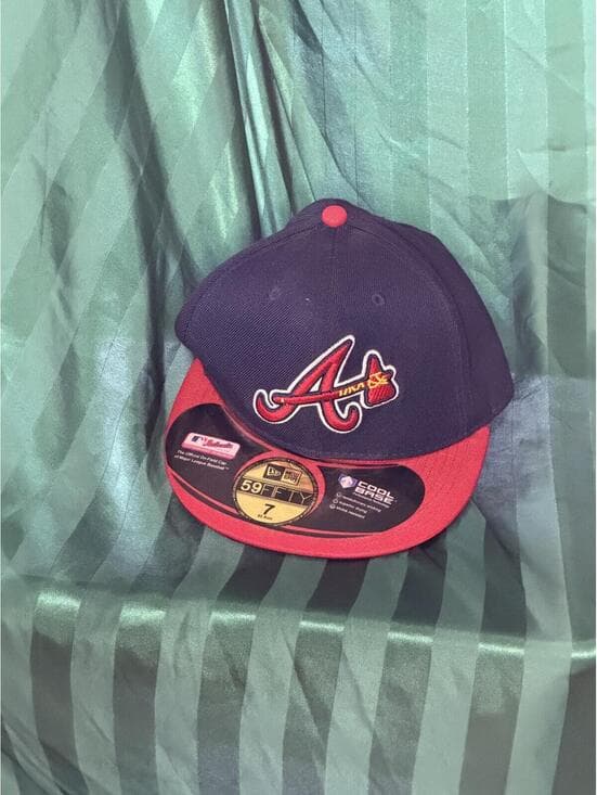 New Era 59FIFTY Atlanta Braves Fitted Baseball Cap - Navy/Cr