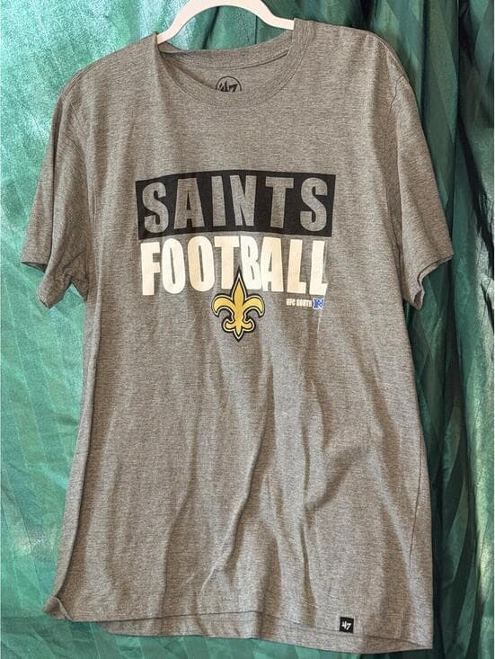47 Brand New Orleans Saints Football Shirt Gray Fleur De Lis