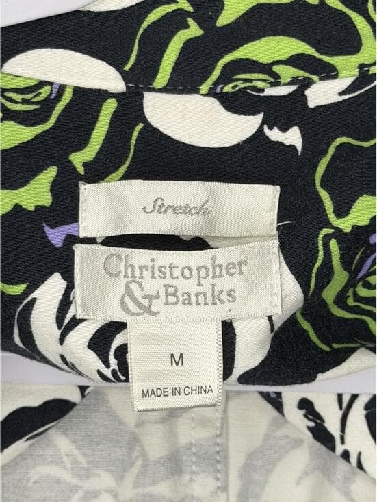 Vintage 2009 Christopher & Banks Rose Print Blazer - Size M