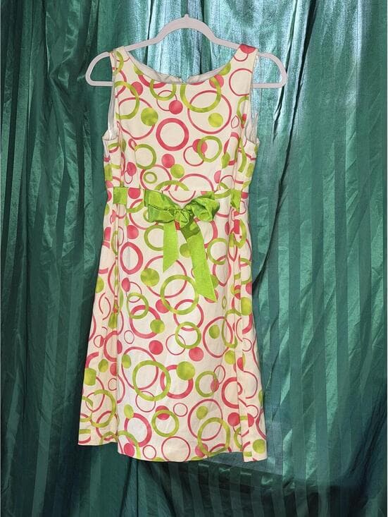 Jessica Howard Pink & Green Polka Dot Bubble Print Dress