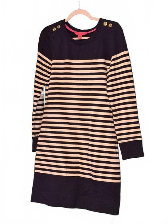 Lilly Pulitzer Kinley Dress - Navy/White Stripe (Medium)