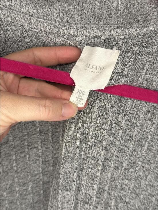 Alfani Gray Ribbed Knit Cardigan XXL Cozy Chic