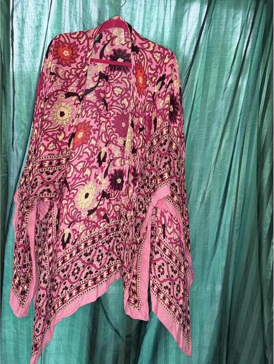 Free People Floral Pink Lightweight Shawl Wrap