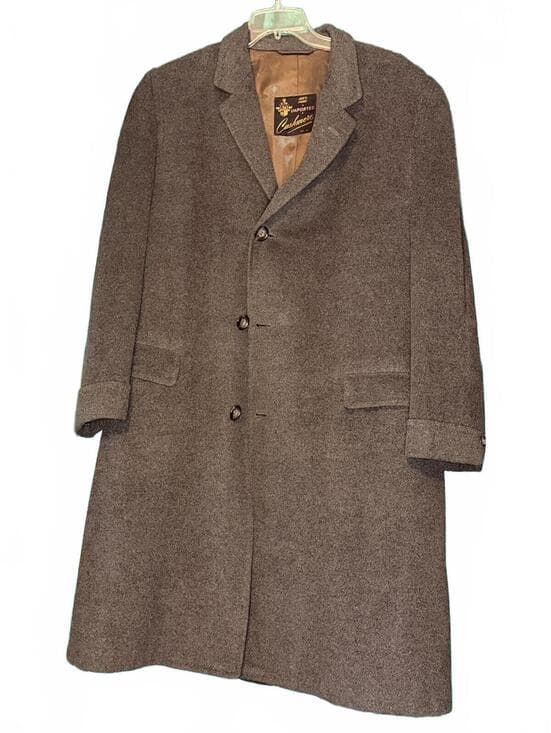 Vintage Porters New Orleans Cashmere Men Coat Grey/Copper 42