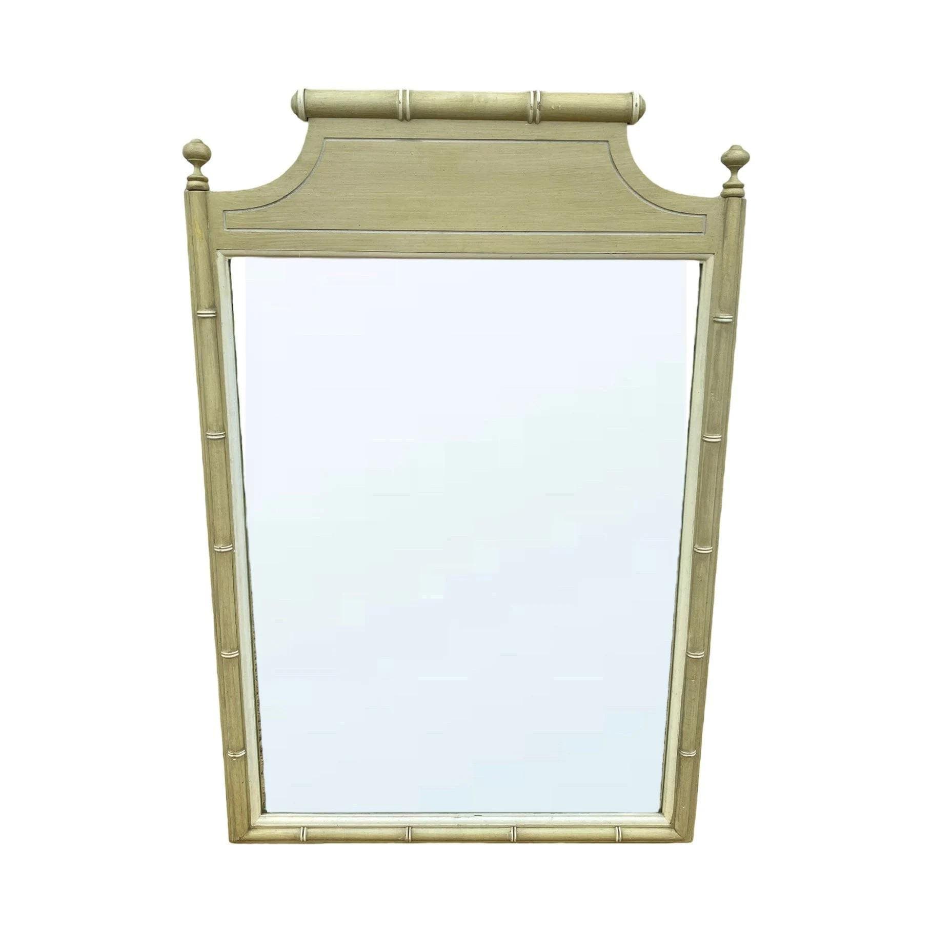 Henry Link Bali Hai Mirror 41x27 LOCAL PICKUP Vintage Green Faux Bamboo Coastal Hollywood Regency