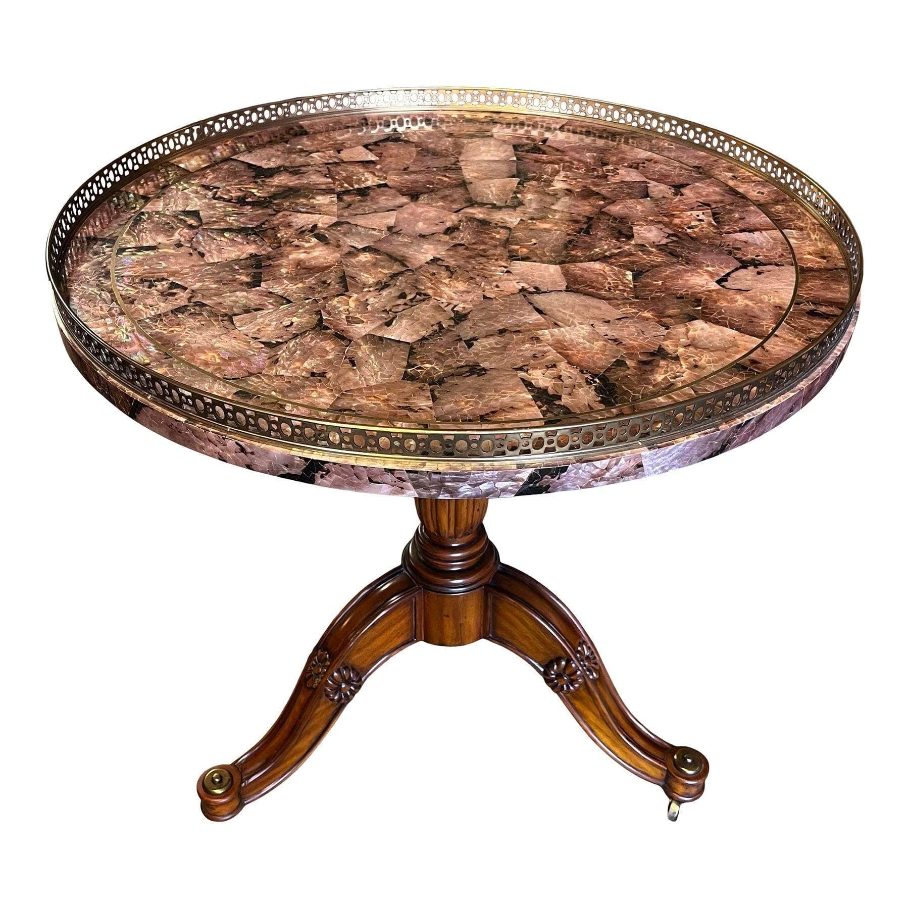 Maitland-Smith Round Mother-of-Pearl Table