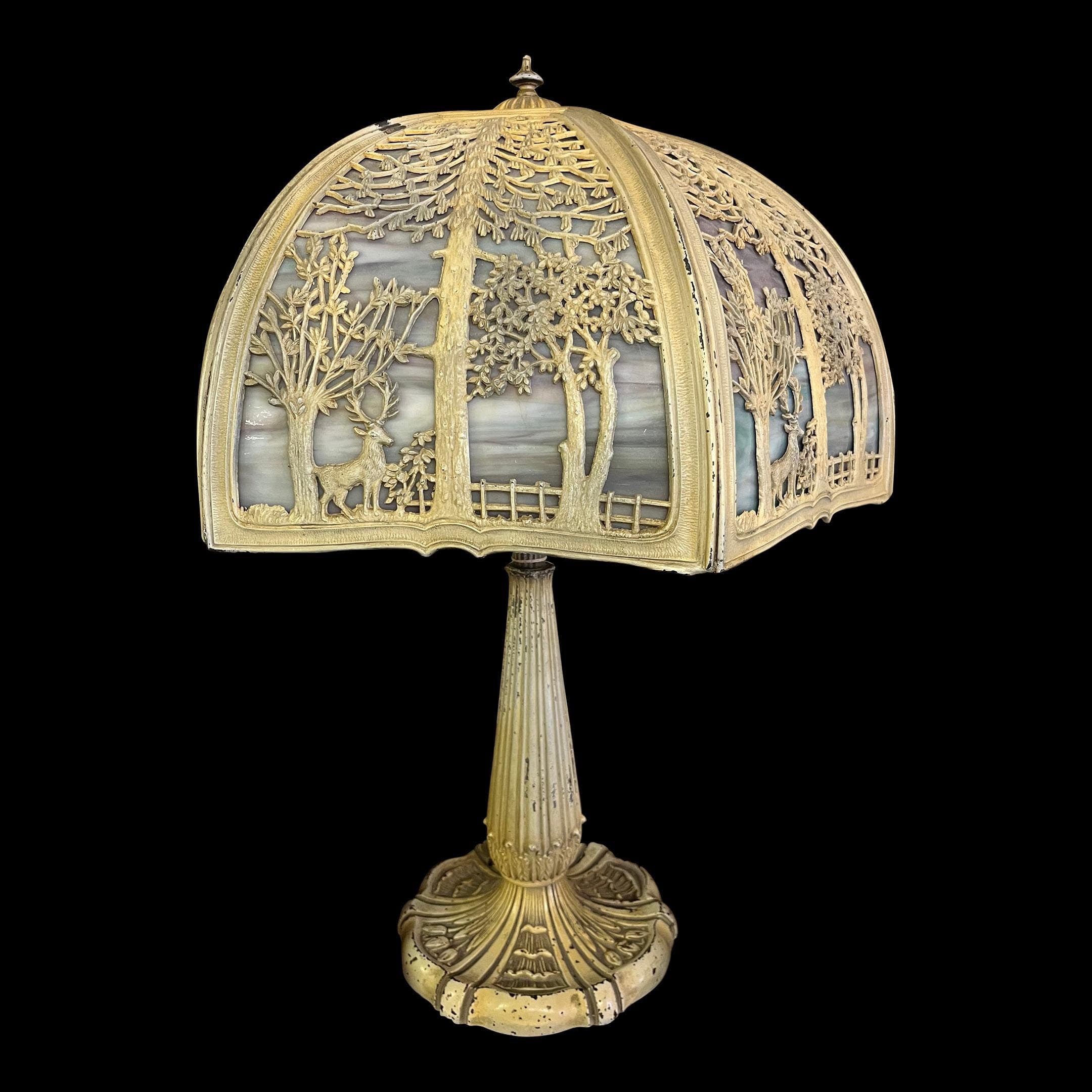 Antique Slag Glass Lamp