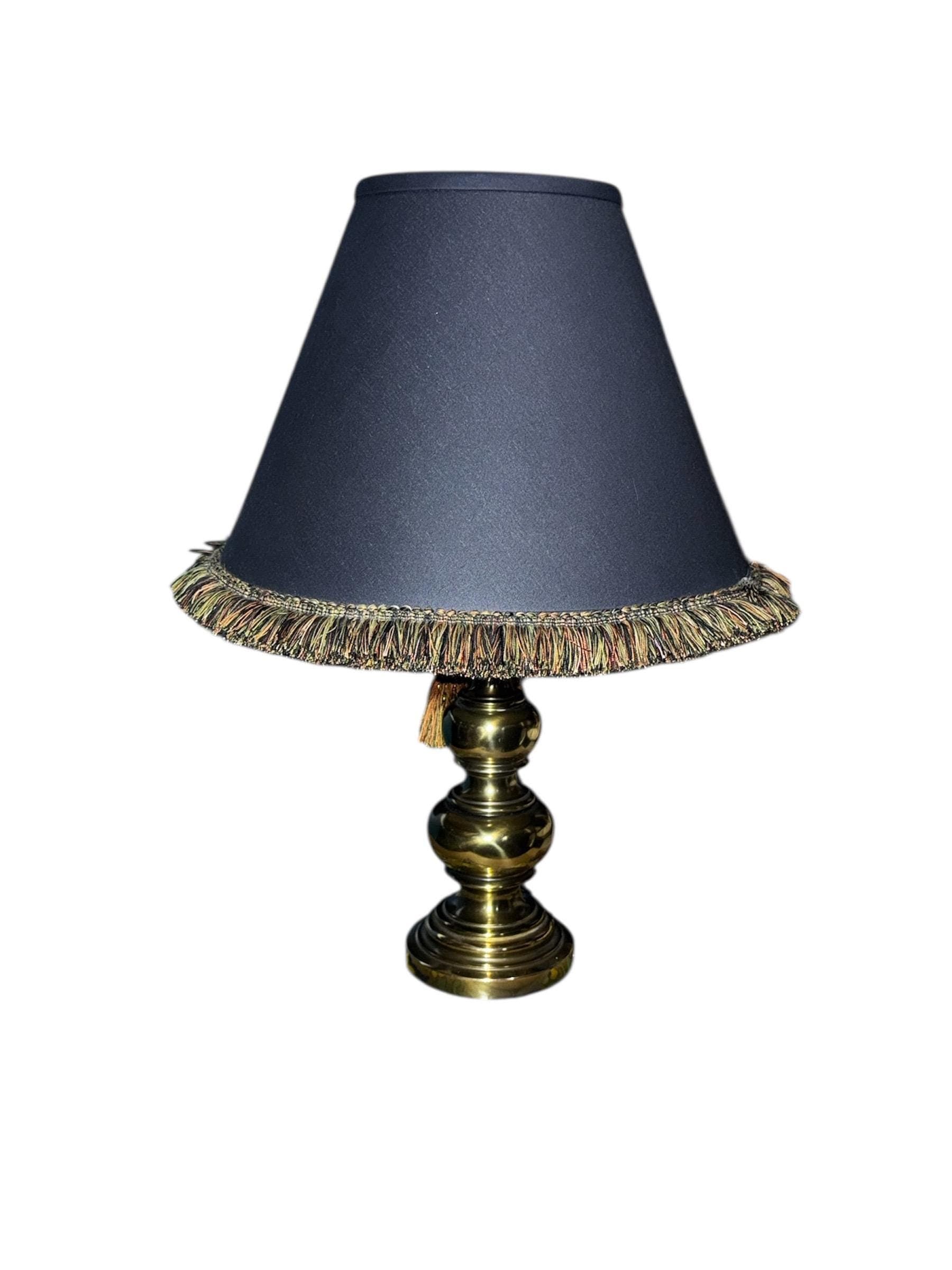 Vintage Stiffel Brass Table Lamp – Hollywood Regency Fringed Shade