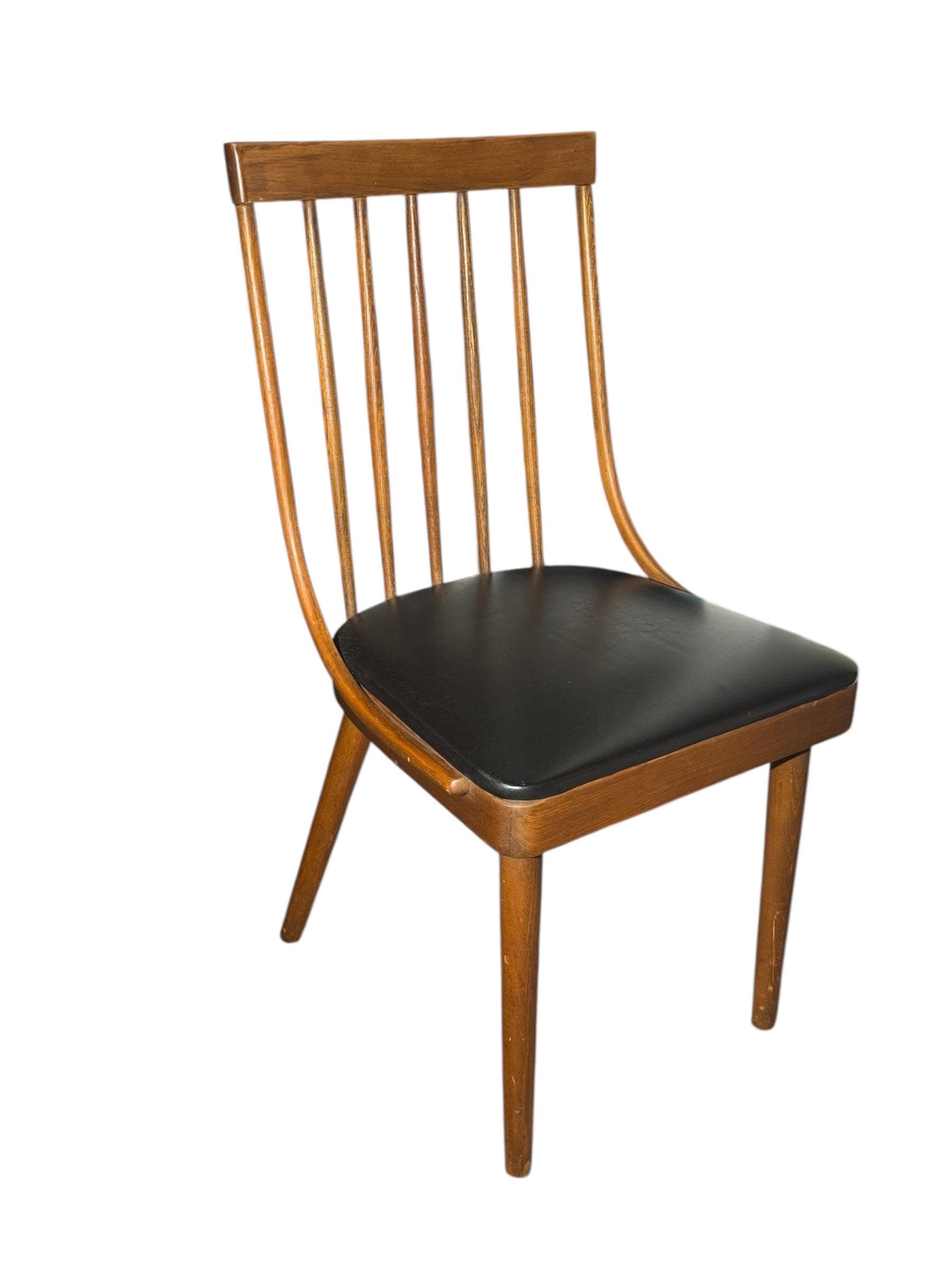 Lawrence Peabody Walnut Spindle Back Chair | Mid-Century Modern Design