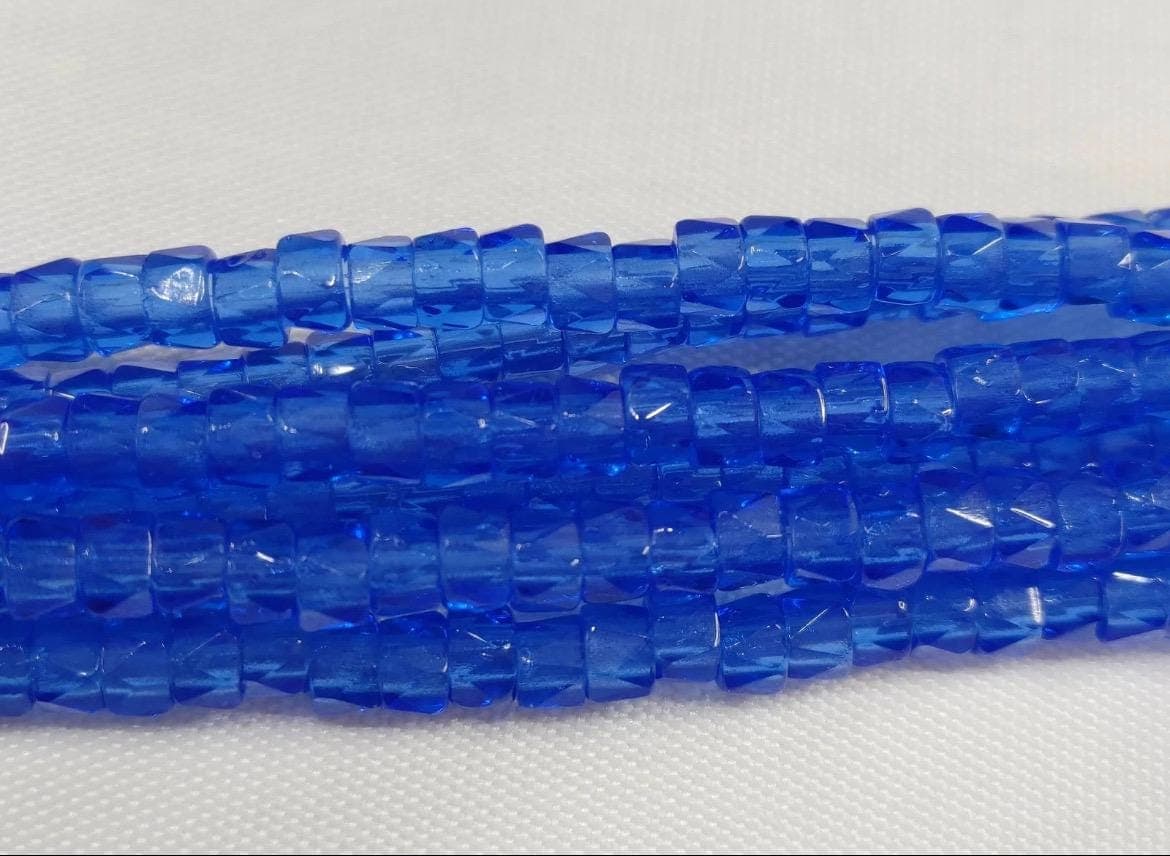 6mm Czech Fire Polished Royal Blue , Bols Beads Transparent Luster