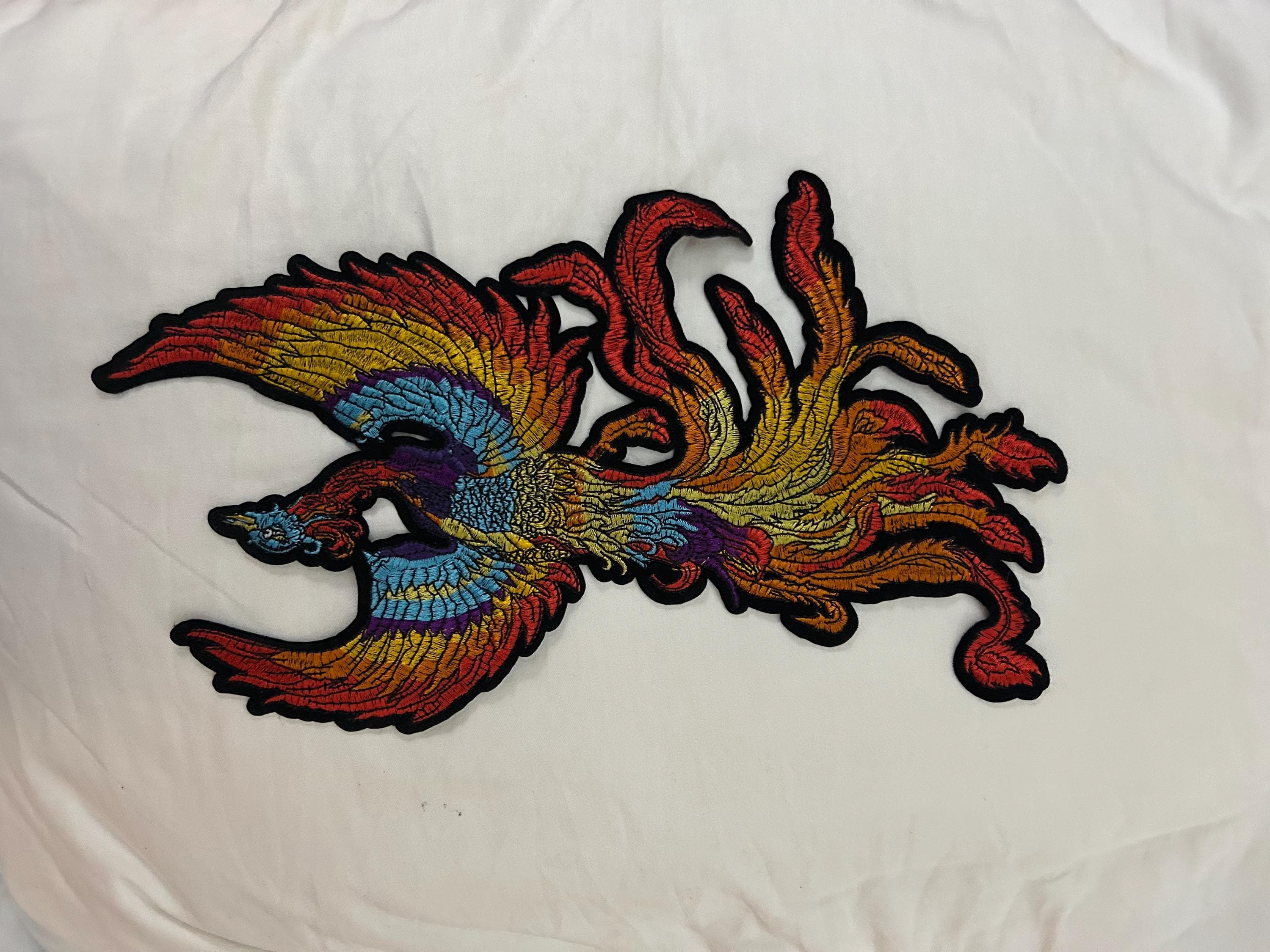 Embroidery Phoenix Iron on Patch 10 inches - Image 1