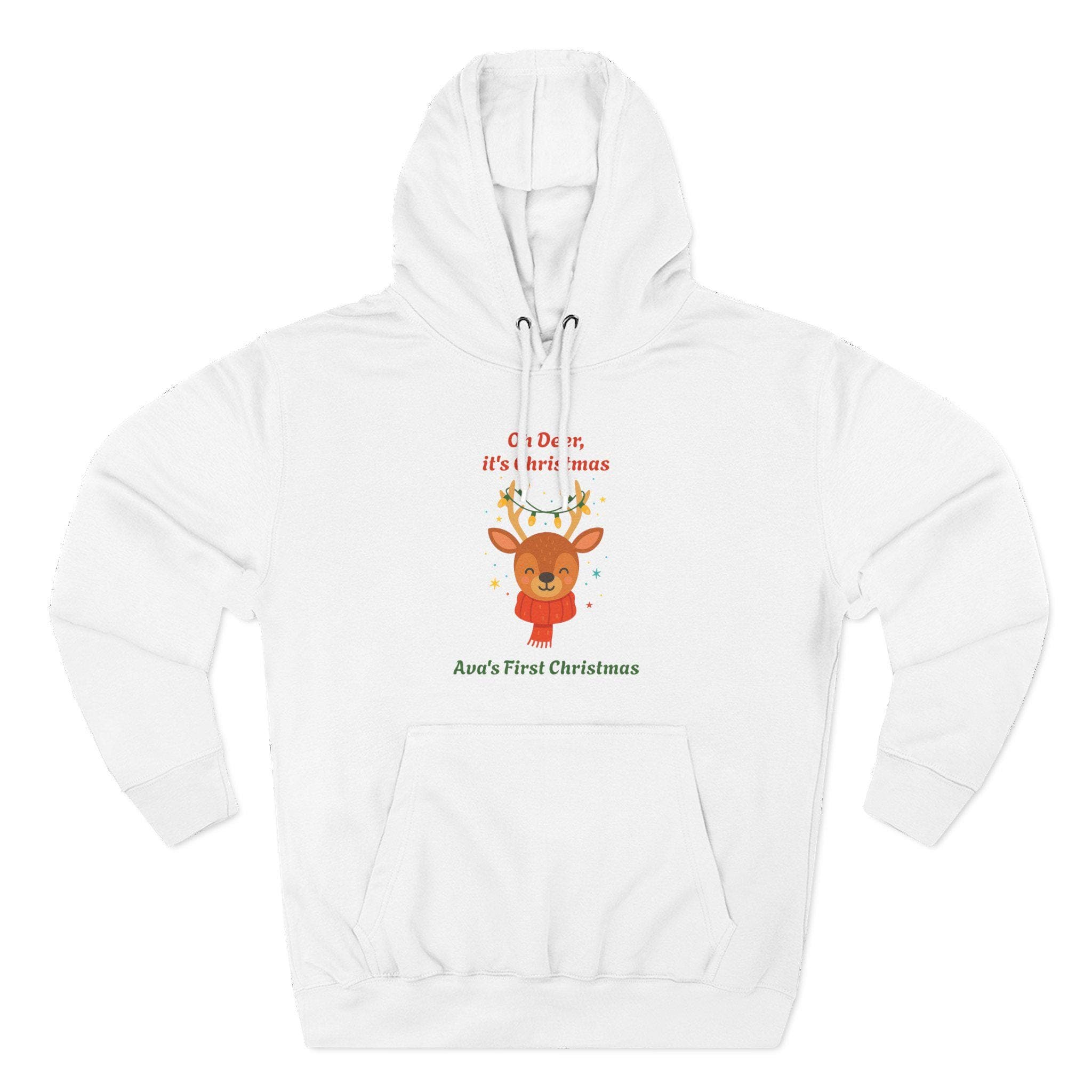 Minimal Tiny Star Graphic Hoodie | White Three-Panel Fleece Hoodie