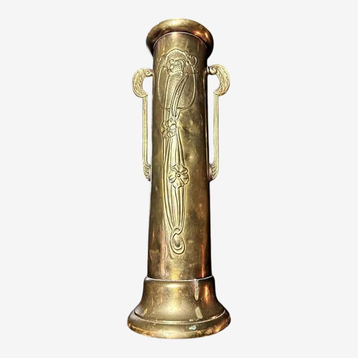 Antique English Arts & Crafts Brass Vase - Circa 1910