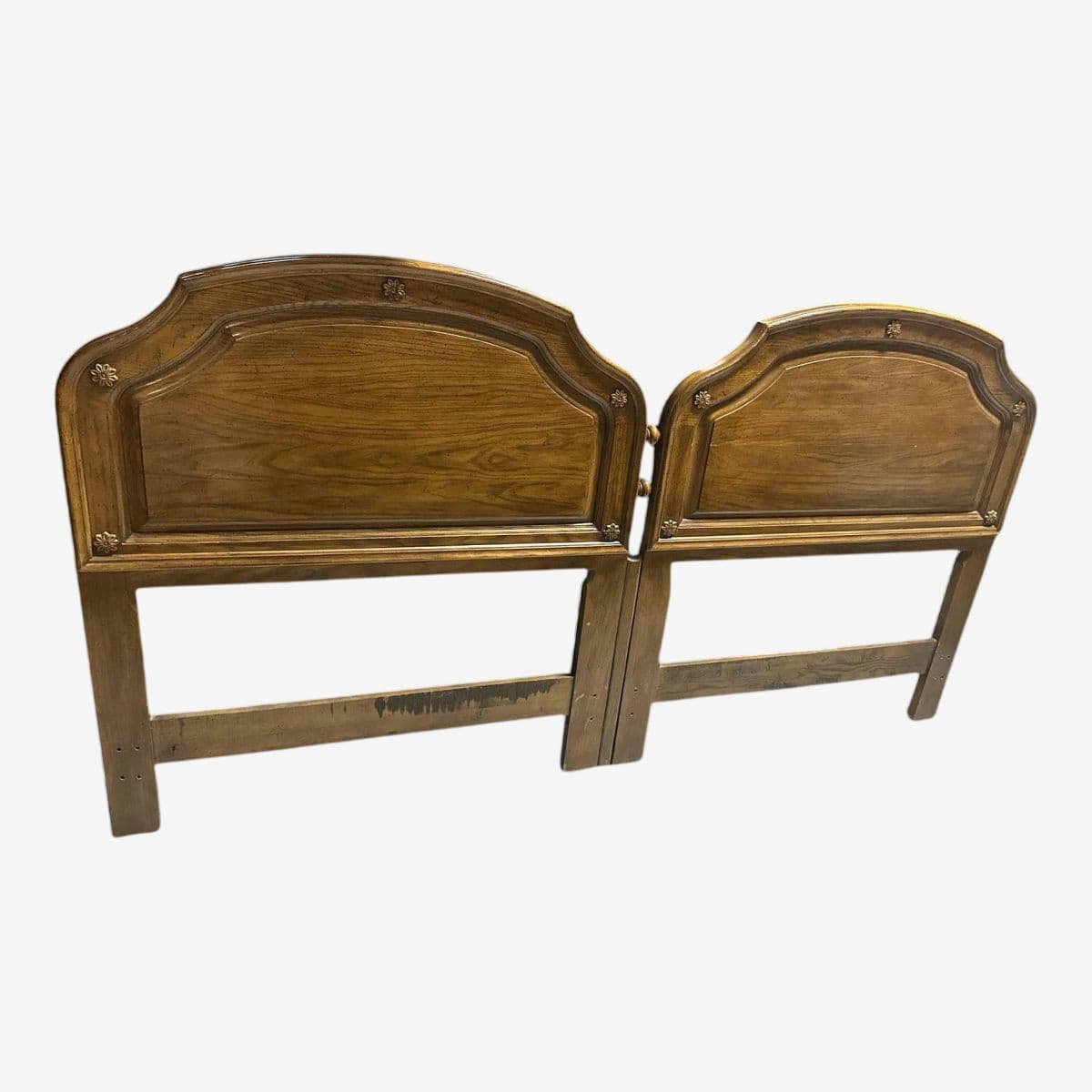 King Size Davis Cabinet Company French Provincial Solid Oak Headboard - Vintage Circa 1960s - Image 1