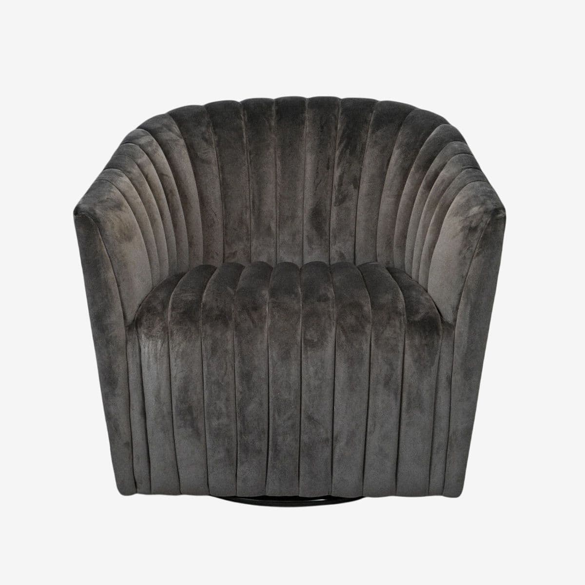 Slate Grey Velvet Swivel Chair - Image 1
