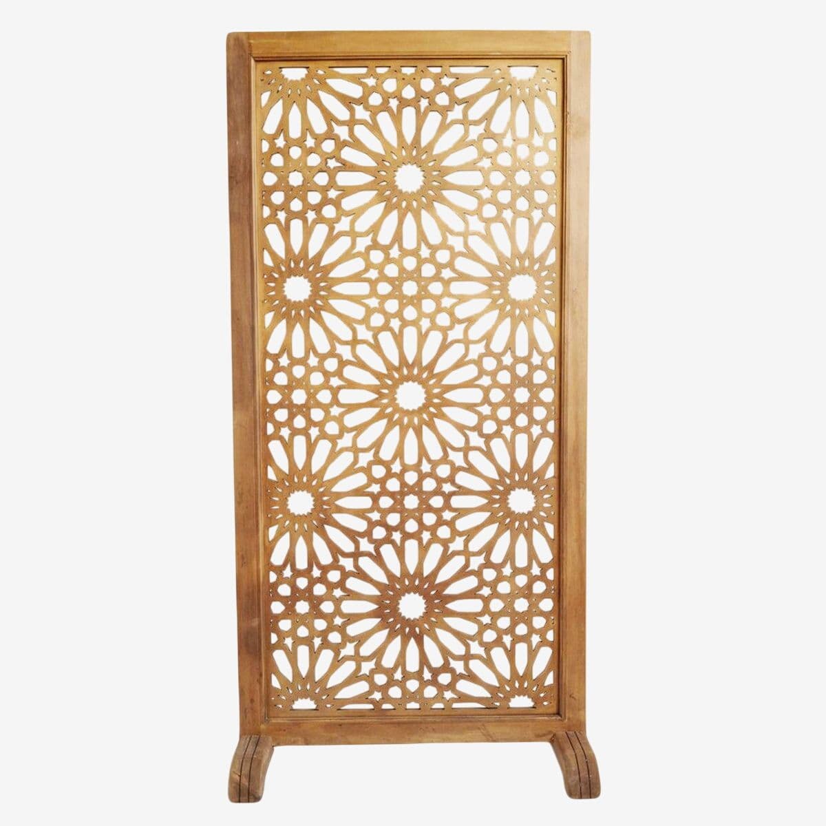 Natural Wood Moroccan Screen Panel - Image 1
